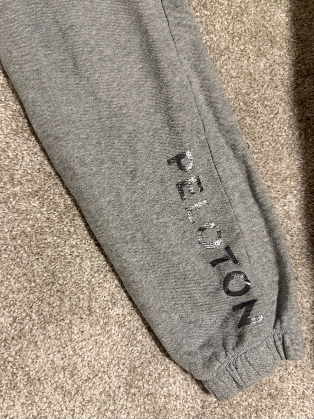 Peloton women’s Heather Gray Joggers with Logo